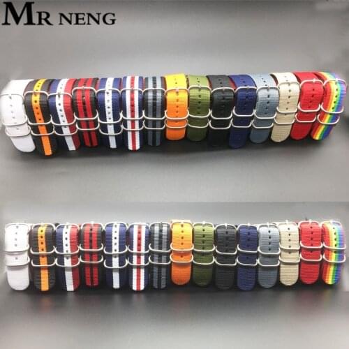 High Quality 007 Watchband For Zulu Nylon Watch Band Nato Strap With Stainless Steel Silver Buckles 18mm 20mm 22mm 24mm