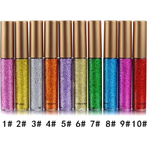 Glitter Liquid Eyeliner Waterproof Makeup Eyeliner Metallic Shining Glitter Eyeshadow Pigment MPwell