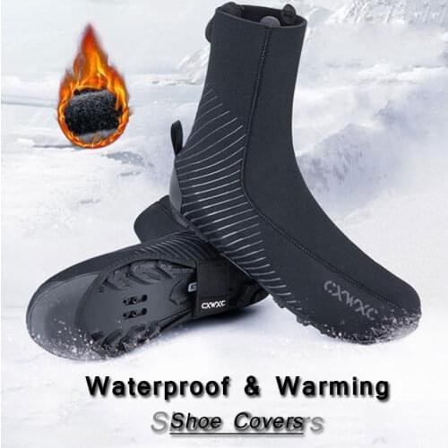 Winter Waterproof Warm Shoe Cover Reflective Thermal Elastic Rainproof Bike Shoe Cover Cycling Overshoes Boot Covers