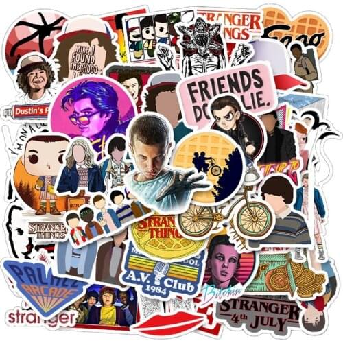 10/50PCS Stranger Things 3 Tv Show Trolley Case Funny Sticker Toy Graffiti Phone Case Car Bicycle Adult Cartoon Laptop Water Cup