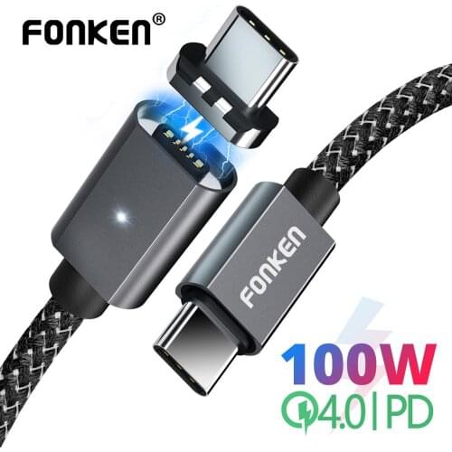 100W USB C Magnetic Cable USB Type C To Type C Cable 1.5m Laptop Usbc PD Charger Cord Fast Charge Phone Charging Data Wire