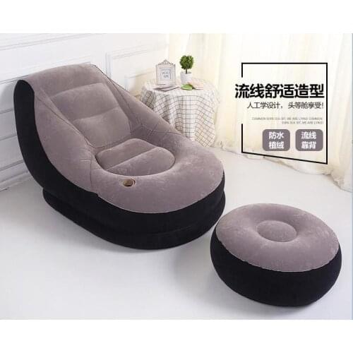122cm x 94cm x 81cm flocking pvc dual-use inflatable lazy sofa bed small apartment folding nap sofa, FOOTREST bean bag air sofa