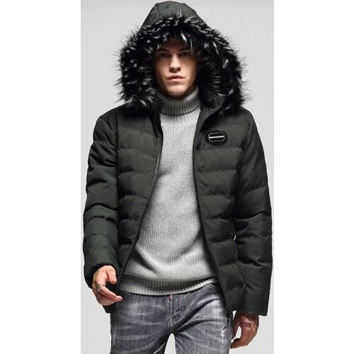 2018 Winter Men Parka Jacket New Fur Collar Thick Cotton Padded Jacket Men Casual Waterproof Windproof Coat Abrigos Hombres