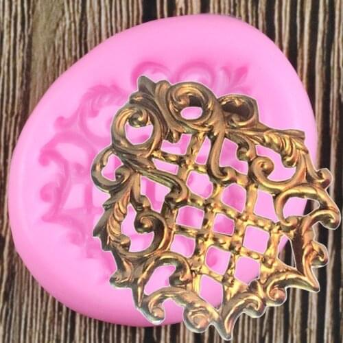 3D Grid Relief Silicone Molds Medallian Cupcake Topper Fondant Molds Cake Decorating Tools Candy Clay Chocolate Gumpaste Moulds