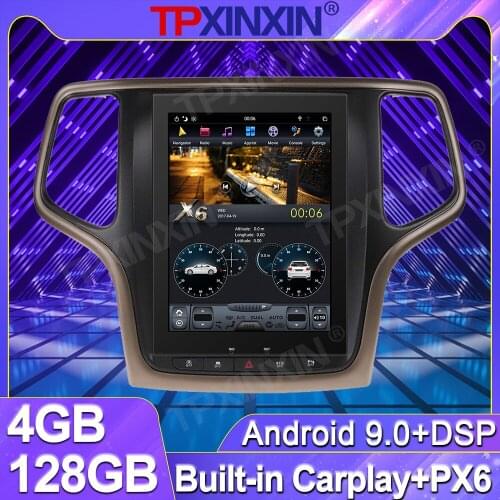 4+128 For Jeep Grand Cherokee 2014-2018 Android Tesla Vertical Screen Car Radio Multimedia GPS Navigation Video Player Carplay