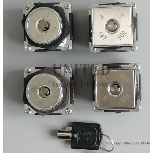 5pcs UNITED Elevator Car Inspection Lock Independent Lock SDK8-4 Inspection Switch Fan Lighting Lock With Key