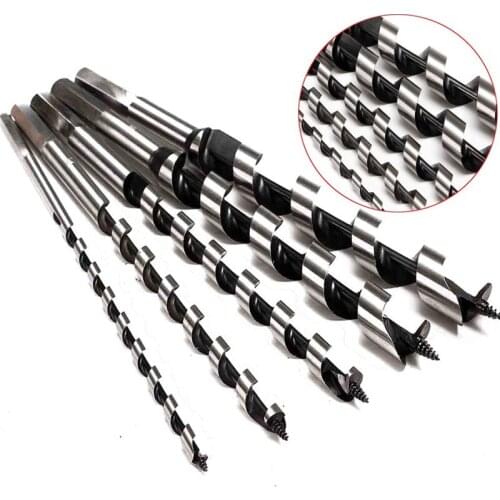 6Pcs 230mm Long 10/12/14/16/18/20mm Shank Woodworking Auger Drill Bit Set Woodworking Drilling Bits with Strong Wood Case