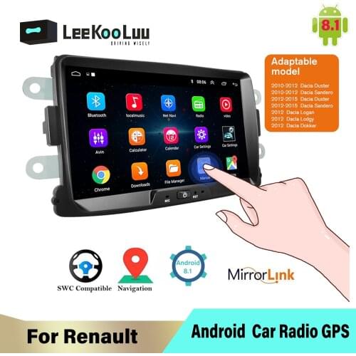 LeeKooLuu 2Din Android Car Radio 8” GPS Navi Wifi Multimedia Player for Renault Sandero/Duster/Logan/Dokker 2 Din Autoradio