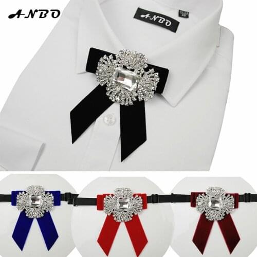 Free Shipping New Male mens female fashion casual Korean collar bow tie men groom married gold rhinestone wedding dress velvet