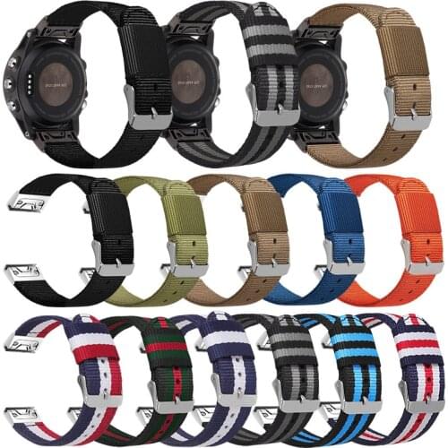 20mm 22mm 26mm Quick Release Nylon Straps For Garmin fenix 5 5S 5X fenix 6 6S 6Xpro Smart Bands Sport Watchband High Quality
