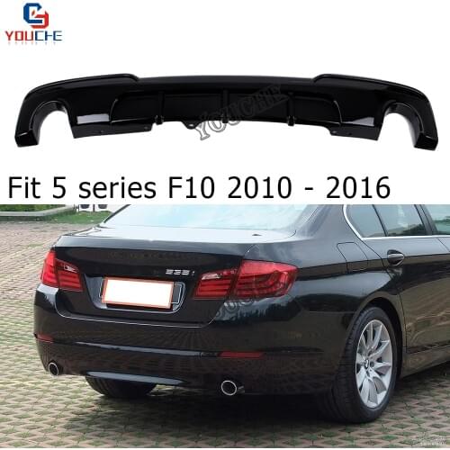 F10 5 Series Diffuser for BMW F10 MP Style Sports Sedan 2010 - 2016 ABS 2 out-let Rear Car-Styling Diffuser