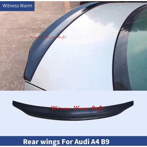 Carbon fiber FRP Car Spoiler Rear Trunk Wing Lip Spoiler for Audi A4 B9 Sedan 2016-2019