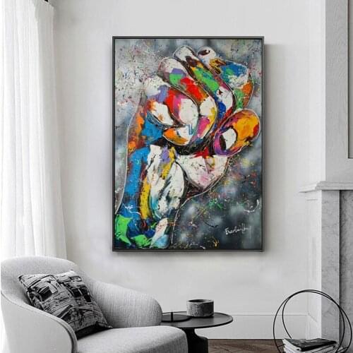 Graffiti Street Art Hand Oil Painting Printed on Canvas Abstract Posters and Prints Wall Art Pictures for Living Room Home Decor