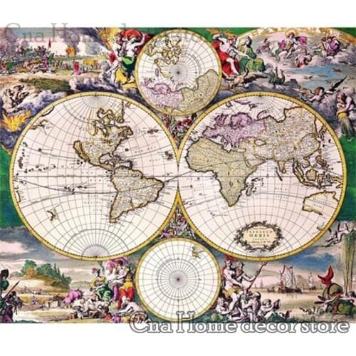 Map full round/square 5D diy Needlework embroidery pattern resin mosaic diy diamond painting 3d cross stitch kits room decor