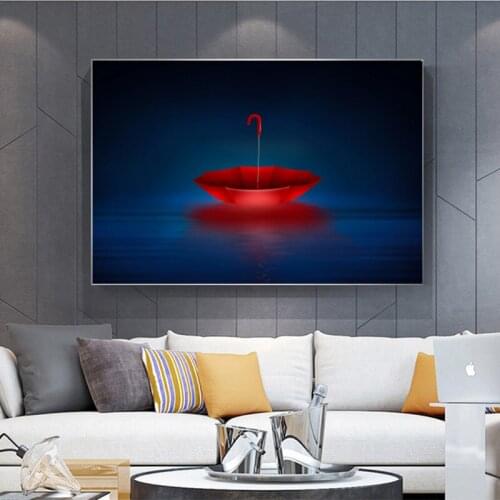Modern Abstract Poster Red Umbrella Picture Wall Art Canvas Painting HD Print For Living Room Decoration Cuadros No Frame