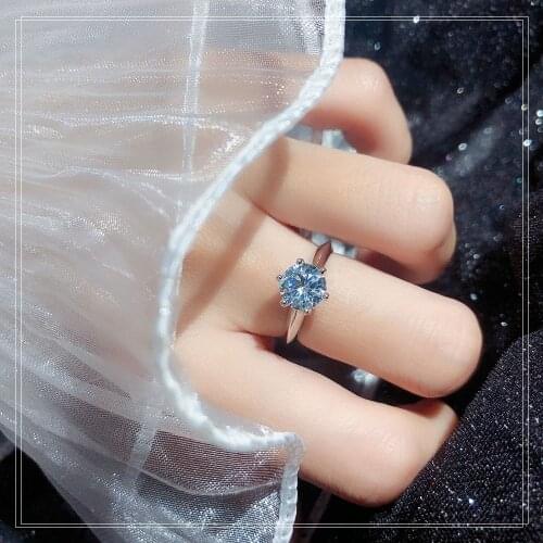 Classic Carat Six Claw Diamond Ring 925 Sterling Silver Propose Marriage Lovers Women Elegant Temperament Noble and Luxurious #8