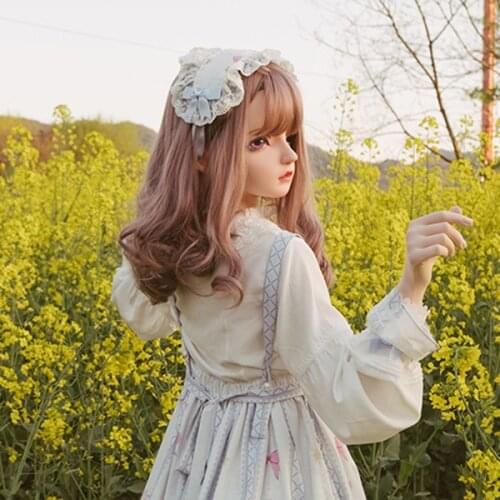 KM581) Top Quality Handmade Female Girl Resin Half Head Cosplay Japanese Role Play BJD Kigurumi Mask Crossdresser Doll