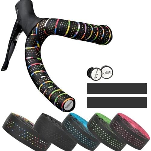 2pcs Bicycle Handlebar Tape EVA Shock Absorption Anti-slip Road Bike Handle Bar Tape PU Cycling Damping Straps Bike Accessories