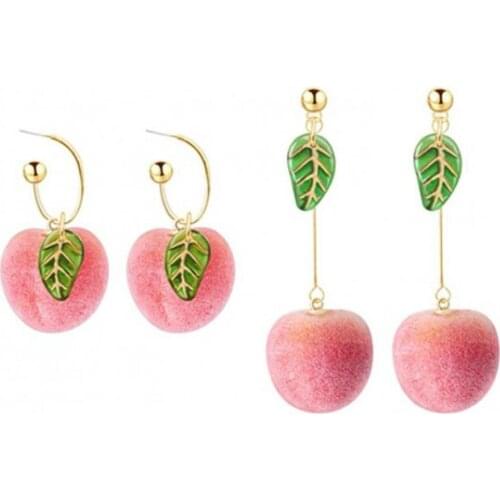 Cute and Beautiful Girl All-match Peach Temperament New Earrings Acrylic Earrings S925 Silver Needle Korea Cute Earrings