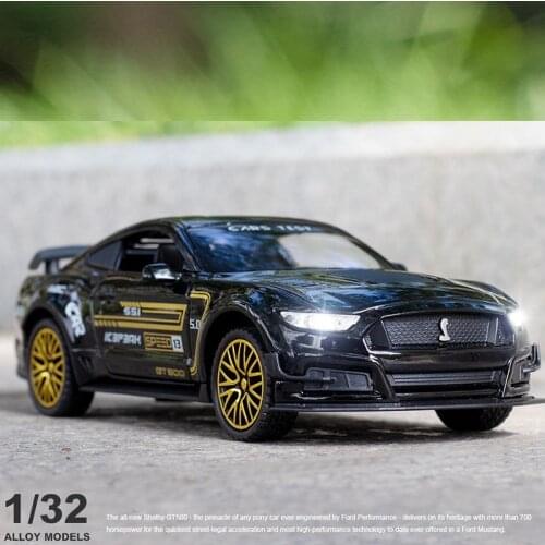 1/32 Ford Mustang Gt500 Alloy Car Model Metal Diecasts & Toy Vehicles Toys For Boys Children Voiture Miniature Birthday Gifts