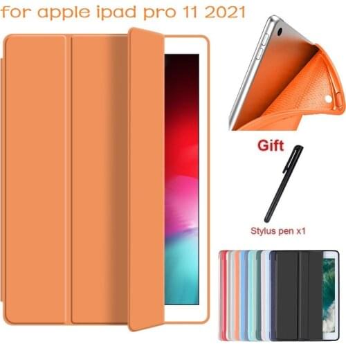Funda Soft Silicone Back Case for Apple Ipad Pro 11 3rd Generation 2021 Magnetic Ultra Thin Trifold Stand Coque for Pro 11 2021