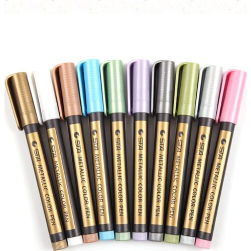 STA 8151 10 Colors Water-based Ink Graffiti And DIY Metallic Color Marker Pen Art design supplies