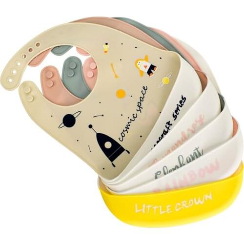 Silicone Baby Bibs Food Grade Adjustable Waterproof Baby Feedings Tableware Set Bib For Newborn Silicone Bibs For Girls Boys