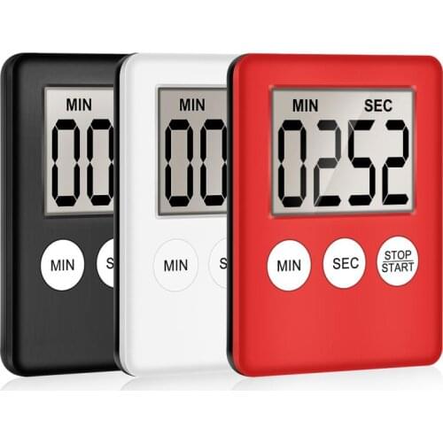 1Pc 8 Colors Super Thin LCD Digital Screen Kitchen Timer Square Cooking Count Up Countdown Alarm Magnet Clock Kitchen Tools