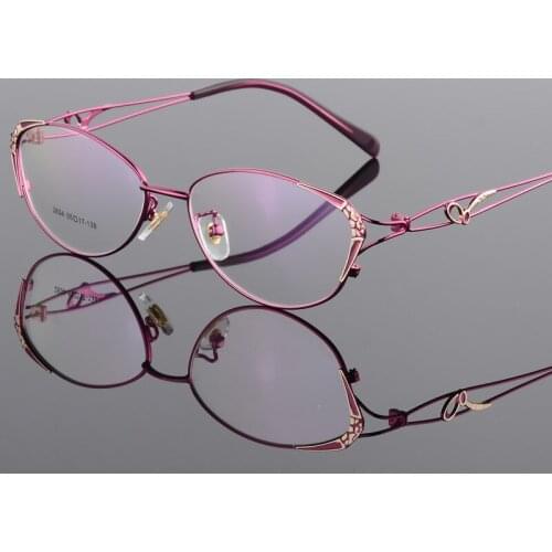 High Quality Womens Glasses Two-Color Electroplated Full Frame Eyeglasses Fixing Device Womens Optical Prescription Glasses