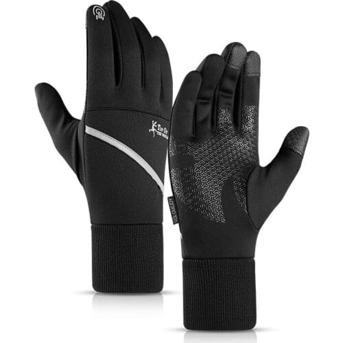 Full Finger Gloves Waterproof Anti Slip Winter Cycling Gloves Windproof Warm Gloves For Touchscreen Cold Weather