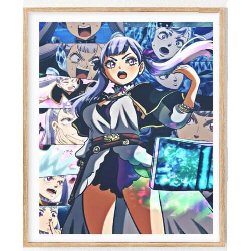 Black Clover Anime Character Noelle Silva Canvas Picutre Wall Poster,20 x 25 cm,Stretched And Ready To Hang