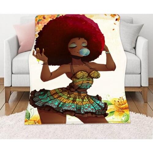 Throw Blanket Soft Blanket Lightweight Flannel Fleece Tribal African Black Woman Sexy For Bed Couch Sofa Chair Office 59"x86"