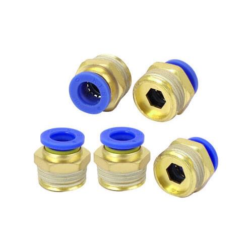 20mm Thread Diameter Industry Tube Quick Connecting Joiner Fittings 5pcs