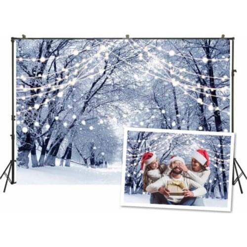 Christmas Photography Backdrops Winter Snowy Forest Children Baby Family Decor Studio Photo Background Photocall Booth W4738
