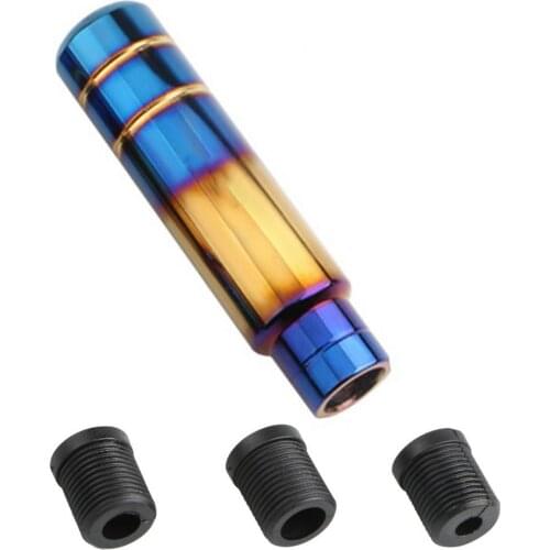 9/13/18CM Aluminum Gear Lever Half Roasted Blue Manual Shift Head Car Universal Shifter Knob with Threaded Adapters