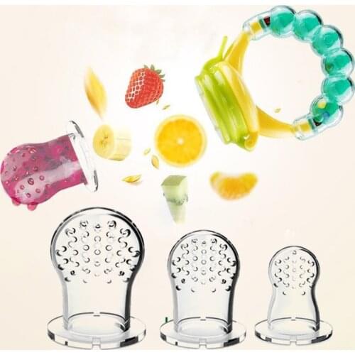 5Pcs Baby Fresh Fruit Pacifier Teether Silicone Fresh Food Feeder Nibbler Parts