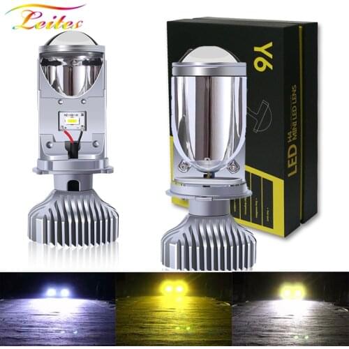 2x New H4 LED Bulb with Mini Projector Lens H4 LED Conversion Kit 10000LM Automobiles Hi/Lo Beam LED Headlight 3000K 4300K 6000K