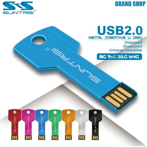 Suntrsi USB Flash Drive 8gb 16g pendrive 32GB 64G 128G Pen drive waterproof usb stick флэш-накопите u-disk 2.0 key gift for PC
