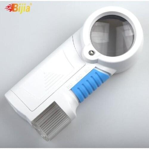 Bijia 12 Times HD with Illuminated LED Light Magnifying Glass Plastic Handheld Reading Book with Flashlight Function