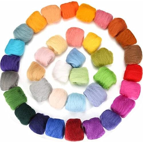 New Arrival 86 colors 5g/10g/20g/50g/100g Felting Wool Fibre Felt Fabric Felt Craft Toys Felting Wool Handmade Felting Craft