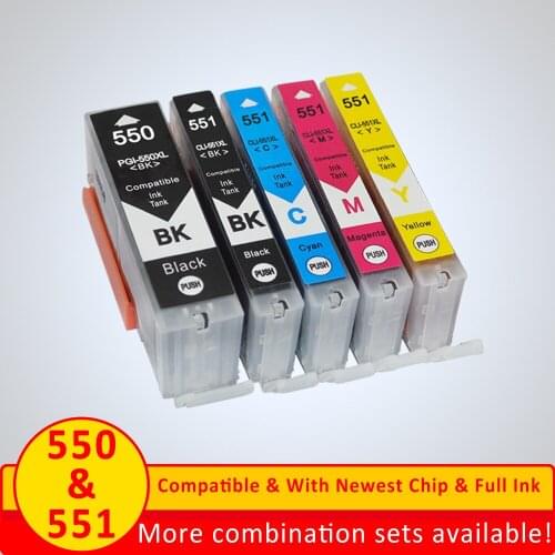 XiangYu For canon 550 pgi 550 cli-551 XL Compatible ink cartridge PGI550 CLI551 for Canon PIXMA IP7250 MG5450 MX925 MG6450 MG565