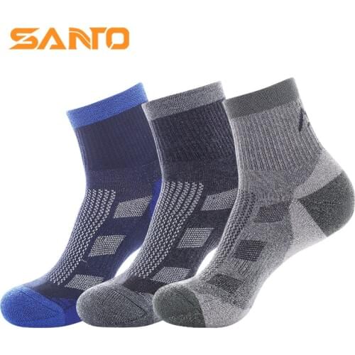 3 Pairs SANTO S046 45% Coolmax 50% Cotton Outdoor Hiking Socks Women/Mens Sports Socks Spring autumn Quick Dry