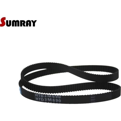 SUMRAY Timing Belt HTD 3M-648/654/657/660/663/669/672/675/684/687/690mm Pitch Length CNC Belt For 3M Timing Pulleys 3mm Pitch
