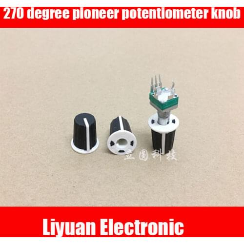 10pcs 270 degree black rubber knob diameter 16MM high 19MM half-axis potentiometer indicator 270