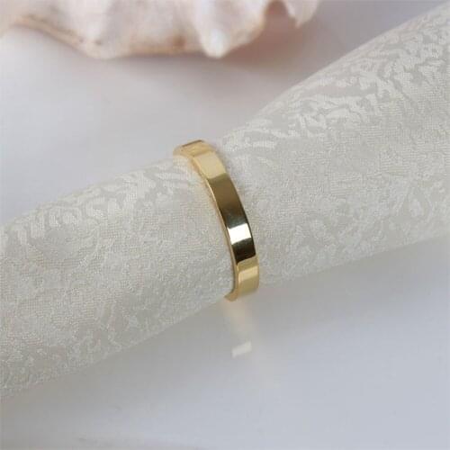 10PCS/Zinc alloy die-casting simple glossy napkin ring golden napkin buckle metal napkin holder table accessories