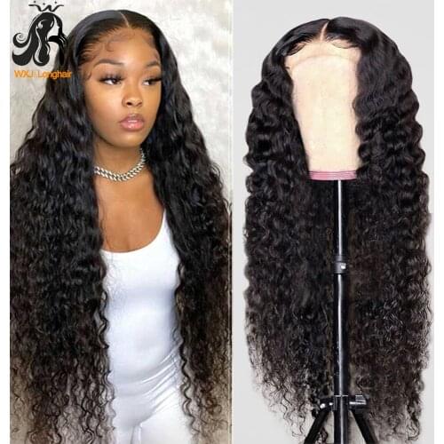 32 Inch Deep Wave Lace Frontal Wig HD Transparent Lace Front Wigs Pre Plucked Braizlian Human Hair Wigs for Women