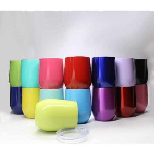 75pcs/lot New Style NWT Mugs 304 Stainless Steel 9 Oz. Coral Wine Cup with Lid No Sweat Cold 24 Hours take 26 colors