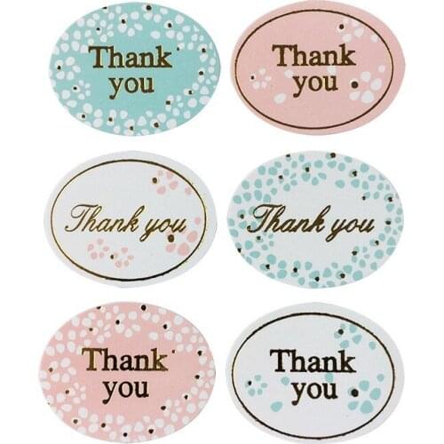 Free shipping1200PCS/Lot Round Golden Beautiful Petal Thank You Cake Candy Packaging Baking DIY Gift For Thanksgiving Day