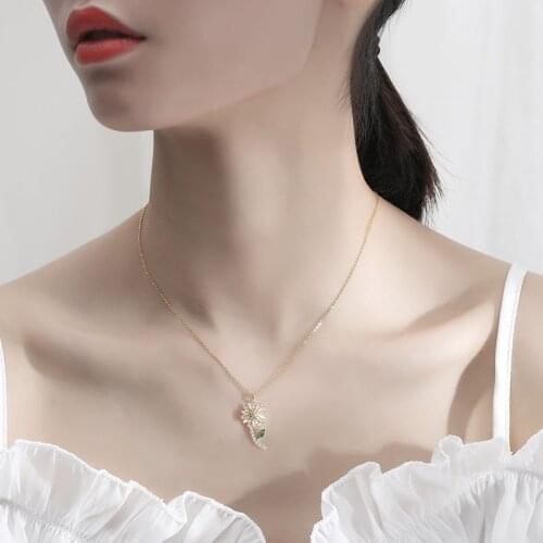 ModaOne Smiley Face Gold Color Handmade Cubic Zirconia Clavicle Chain Necklace For Women Girls Luxury Simple Dainty Jewelry