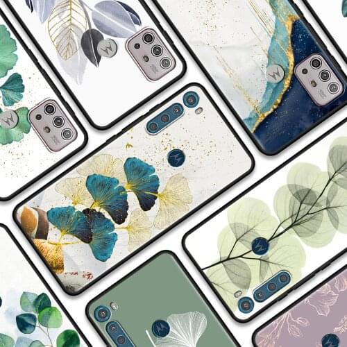 Gold Foil Art Print Luxury Phone case For Moto G30 G10 G9 G8 Power play G stylus one 5G hyper E6s Edge plus tpu fundsa coque